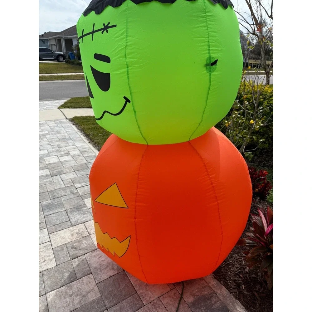 10' GIANT  Totem BLACK CAT, MONSTER, JACK‎ O LANTERN Halloween Inflatable